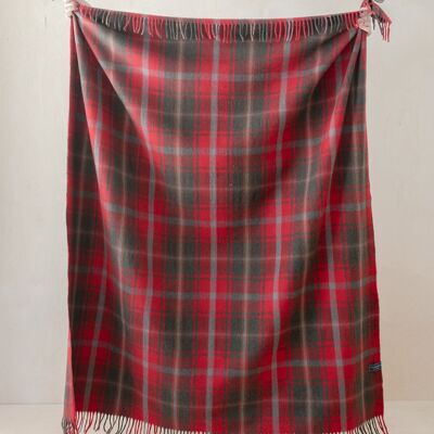 Recycled Wool Blanket in Dark Maple Tartan