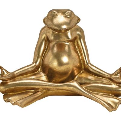 Yoga Frosch aus Poly Gold (B/H/T) 34x20x23cm