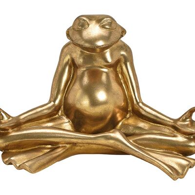 Yoga Frosch aus Poly Gold (B/H/T) 34x20x23cm
