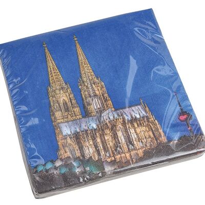 Servietten Köln 20er Pack 3-lagig aus Papier/Pappe Blau (B/H) 33x33cm