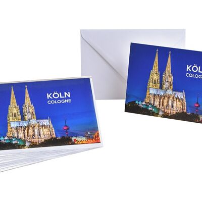 Postkarte Köln aus Papier/Pappe Blau (B/H) 17x11cm