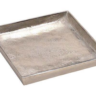 Tablett aus Aluminium  aus Metall (B/H/T) 20x2x20cm
