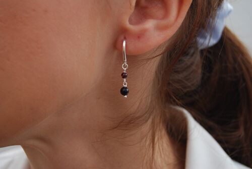 Sterling silver earrings with garnet.