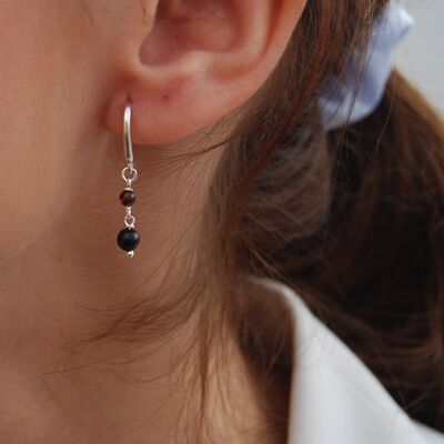 Sterling silver earrings with garnet.