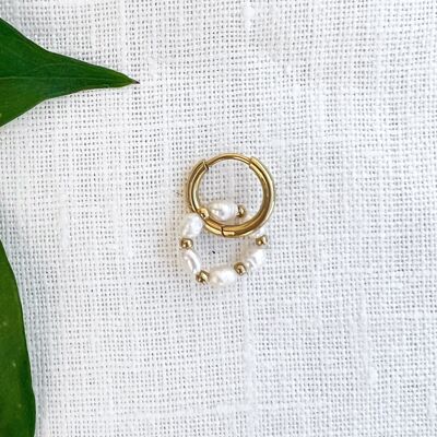 The golden hour pearl hoop