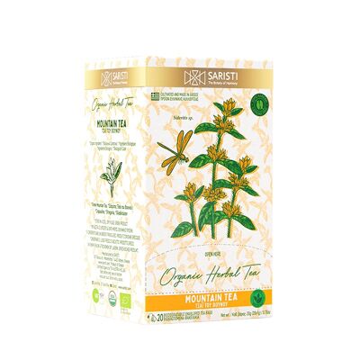 SARISTI MOUNTAIN TEA  Organic Herbal Tea , Box 20 Single Wrapped tea bags