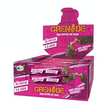 Grenade Protein Bar - Chocolat Noir Framboise - 12 Barres 2