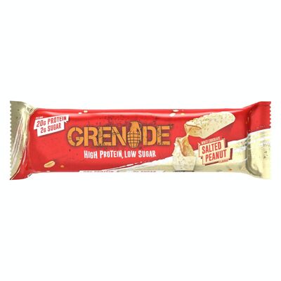 Barra de proteína granada - Maní salado con chocolate blanco - 12 barras