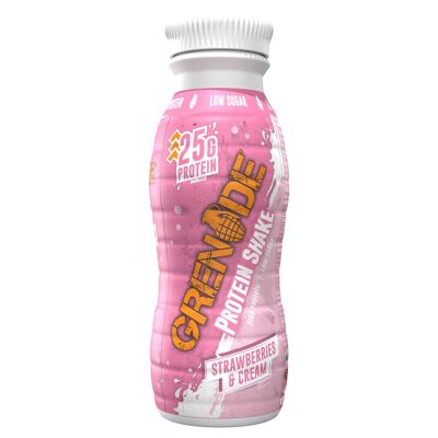 Batido de proteínas granada - Paquete de 8 (330 ml) - Fresas y nata