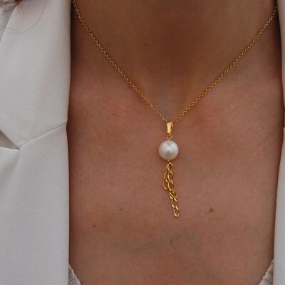 Halskette aus Sterlingsilber mit Perle.