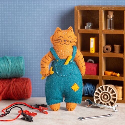 Mr. Cat Mechanic Felt Craft Mini Kit