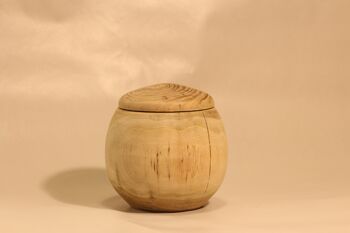 Pot à couvercle en acacia 9 x 9.5 1