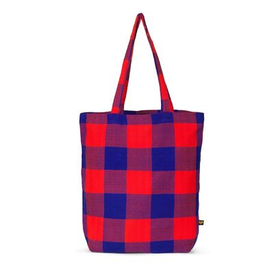 Masai tote bag, Red/blue
