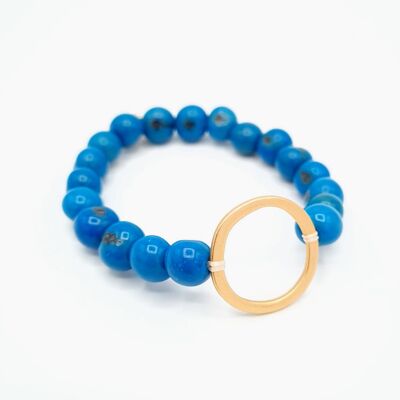 Argola Brass Acai Bracelet - Turquoise