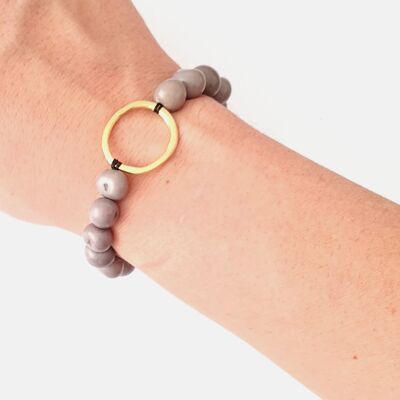 Bracciale Argola Ottone Acai - Grigio