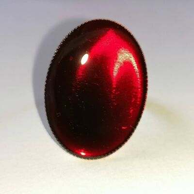 Bague argentée rouge 2