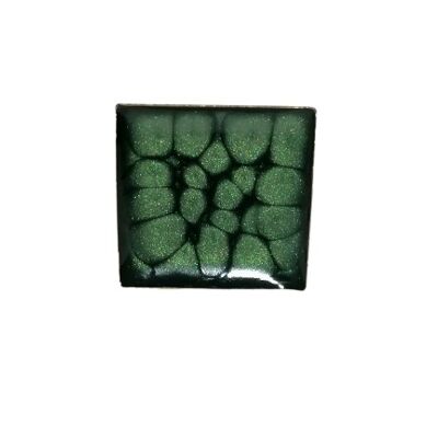 Bague carrée bronze vert foncé 2
