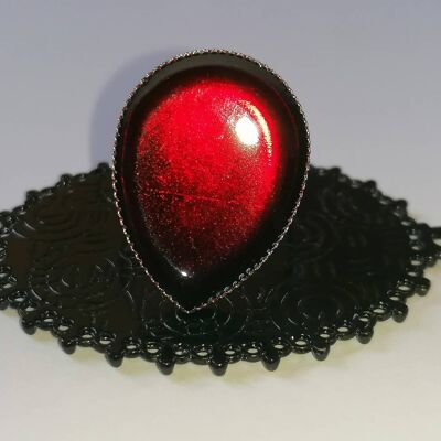 Bague goutte rouge 3