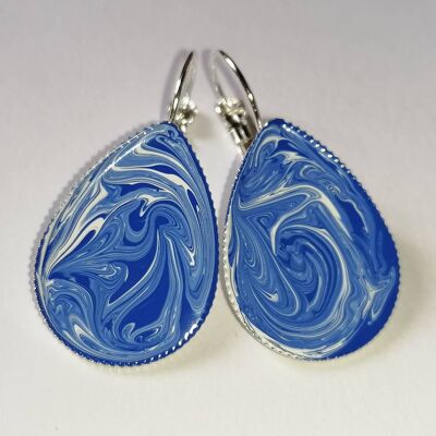 Boucles d'oreilles bleu blanc 1