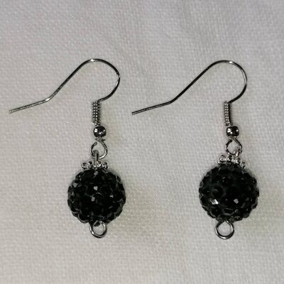 Boucles d'oreilles Disco noires 2