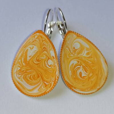 Boucles d'oreilles jaune blanc 3