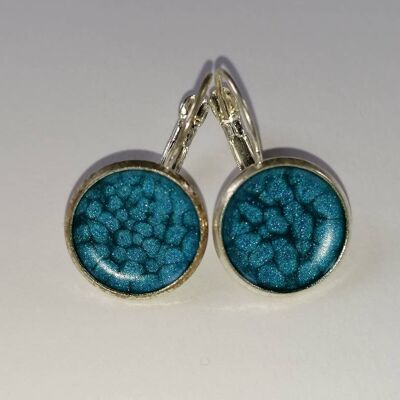 Boucles d'oreilles rondes bleues 2