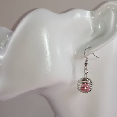 Boucles d'oreilles roses 1