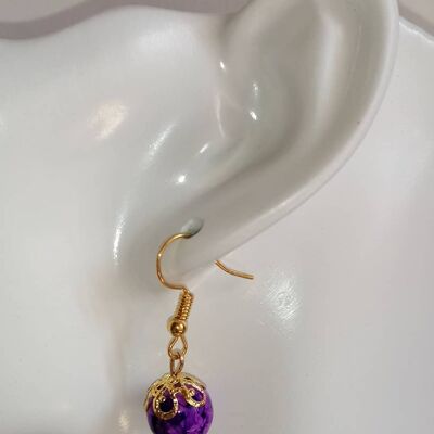 Boucles d'oreilles violettes 3