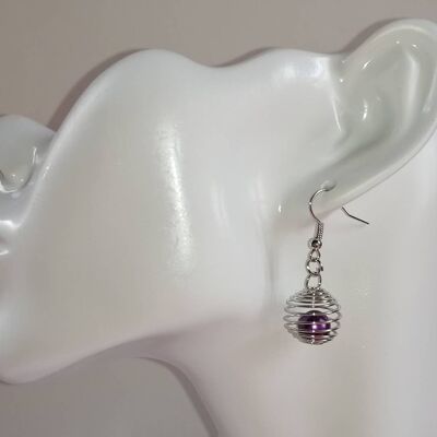 Boucles d'oreilles violettes 1