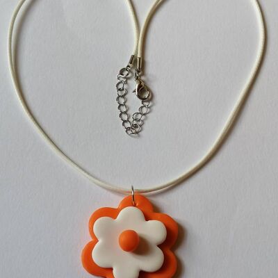 Parure fleur orange et blanc 3