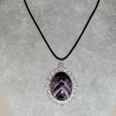 Pendentif argenté violet 2