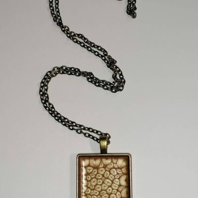 Pendentif carré bronze cannelle 3