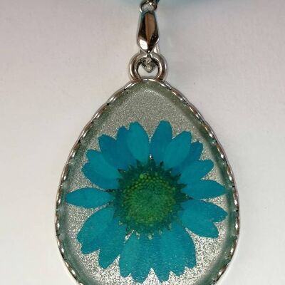 Pendentif fleur bleue 1