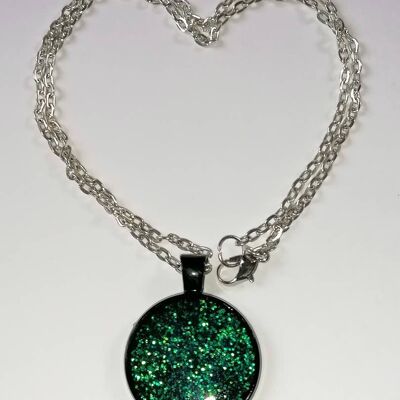 Pendentif noir irisé 2