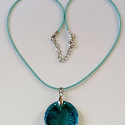 Pendentif résine bleu turquoise 2