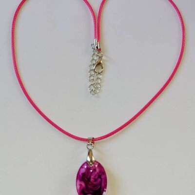 Pendentif résine rose foncé 2