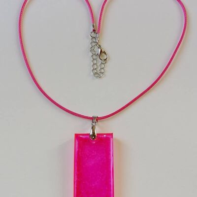 Pendentif résine rose vif 3