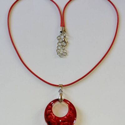 Pendentif résine rouge 5