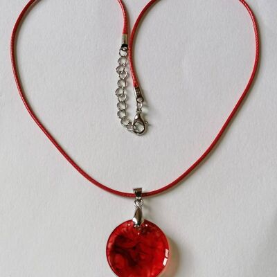 Pendentif résine rouge 3