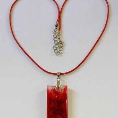 Pendentif résine rouge 2