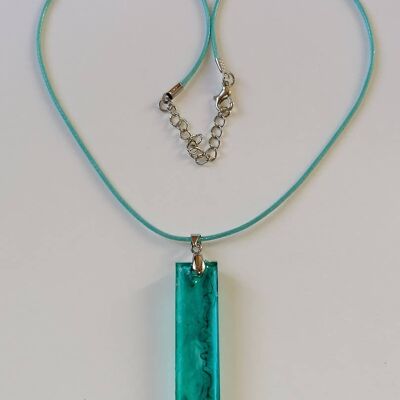 Pendentif résine turquoise 2