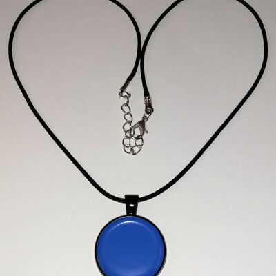 Pendentif rond bleu 1