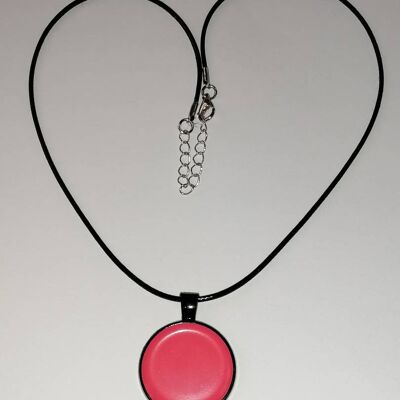 Pendentif rond rose 2