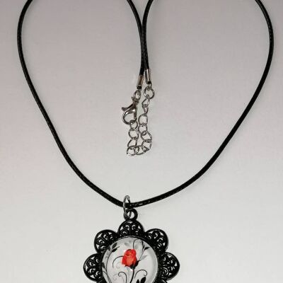 Pendentif rose rouge 1