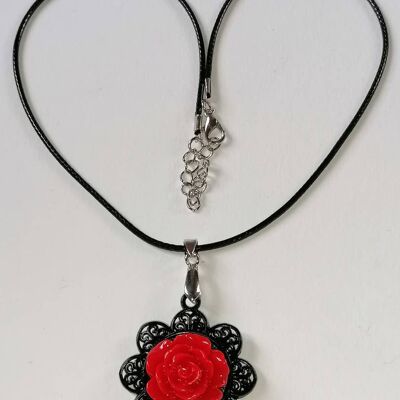 Pendentif rose rouge 2