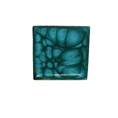 Bague carrée bronze turquoise