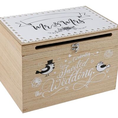 Holzbox Wedding f. Karton aus Holz Natur (B/H/T) 30x20x20cm