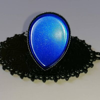 Bague goutte bleu clair