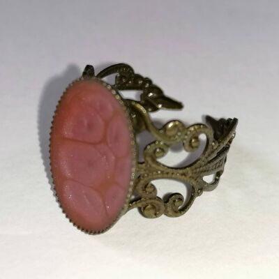 Bague ovale bronze rose