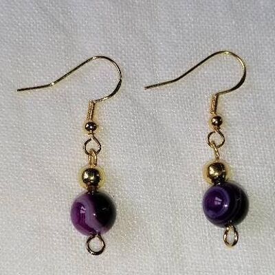 Boucles d'oreilles Agate violette